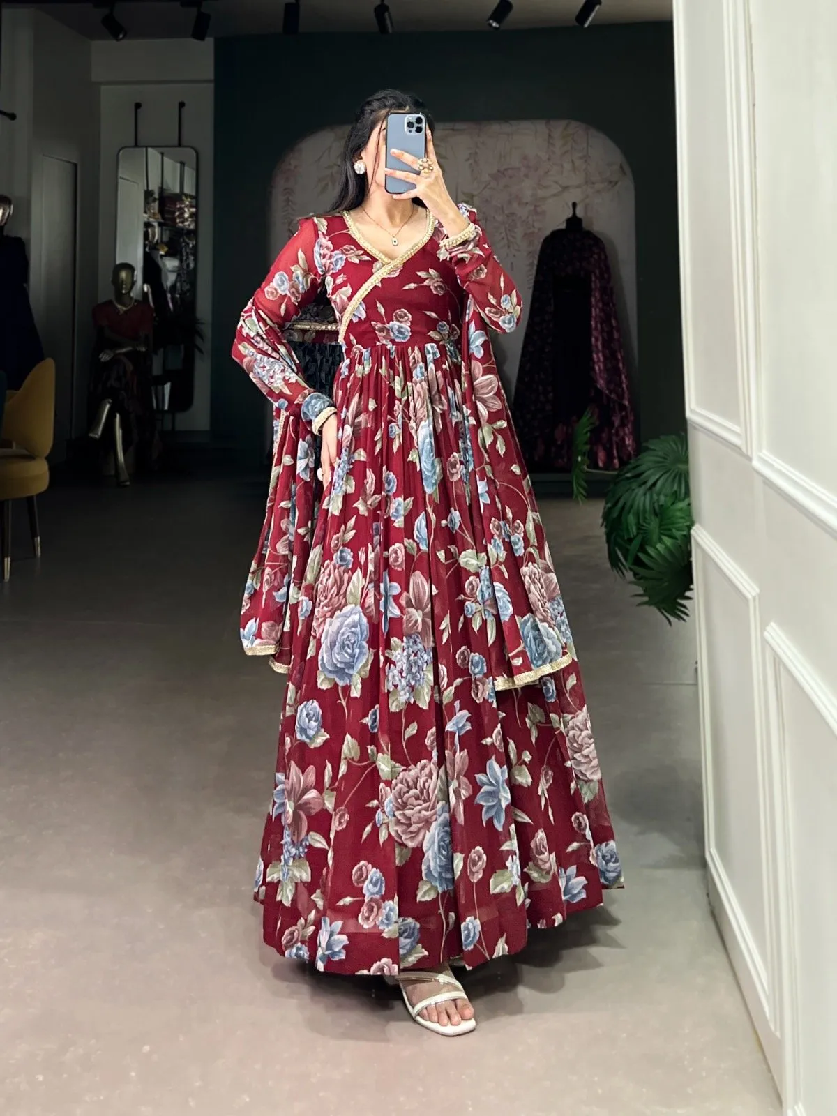 Anarkali Gown Marbel
