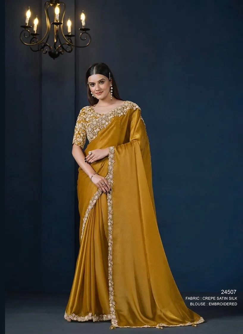 Saree Crepe Satin Silk