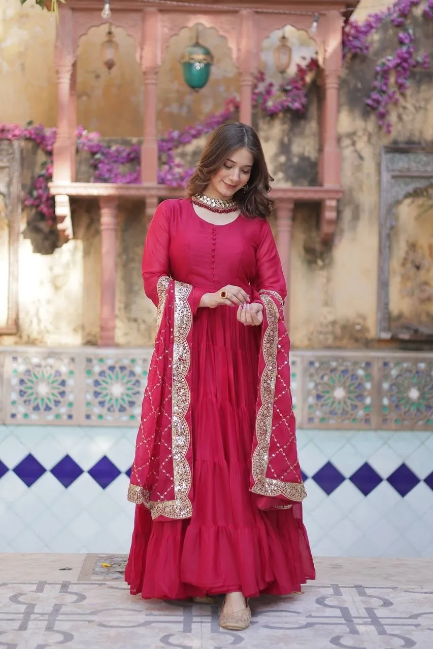 Anarkali Gown Star Georgette