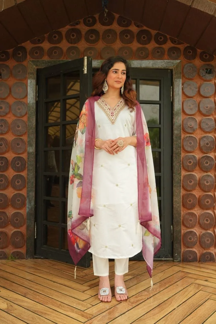 Kurti Pant Set Roman Silk