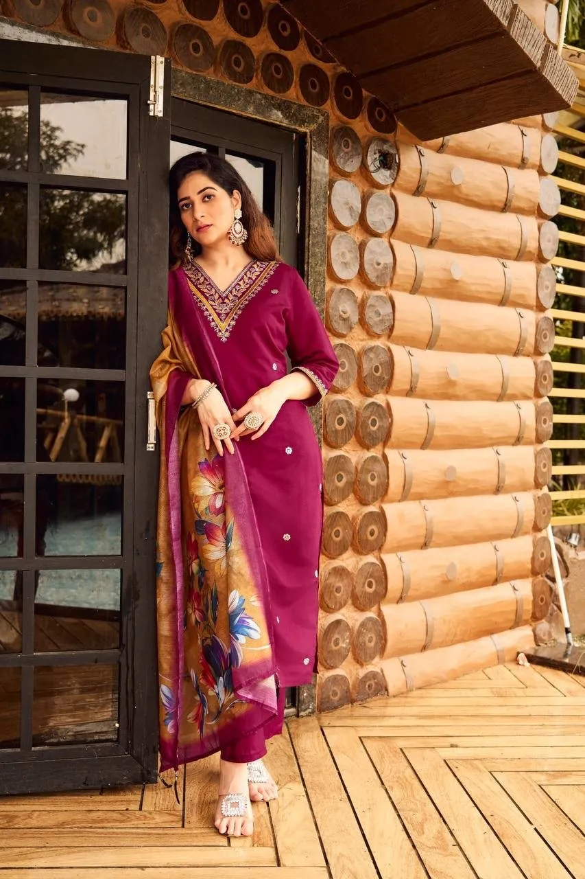 Kurti Pant Set Roman Silk