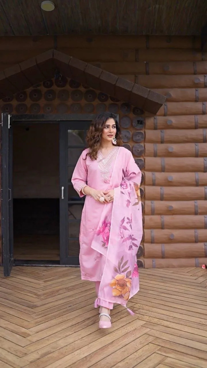 Kurti Pant Set Roman Silk
