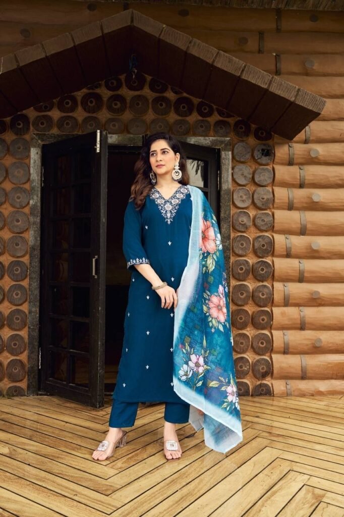Kurti Pant Set Roman Silk