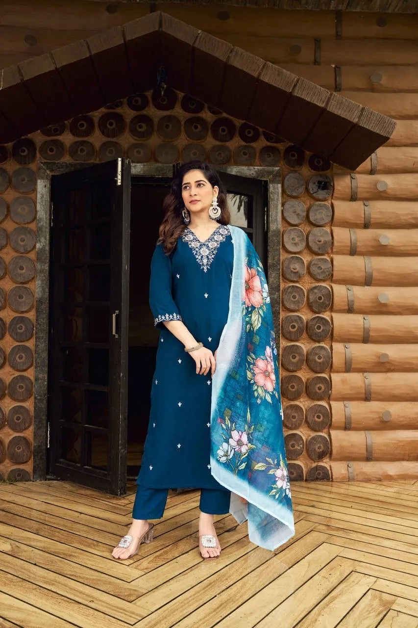 Kurti Pant Set Roman Silk