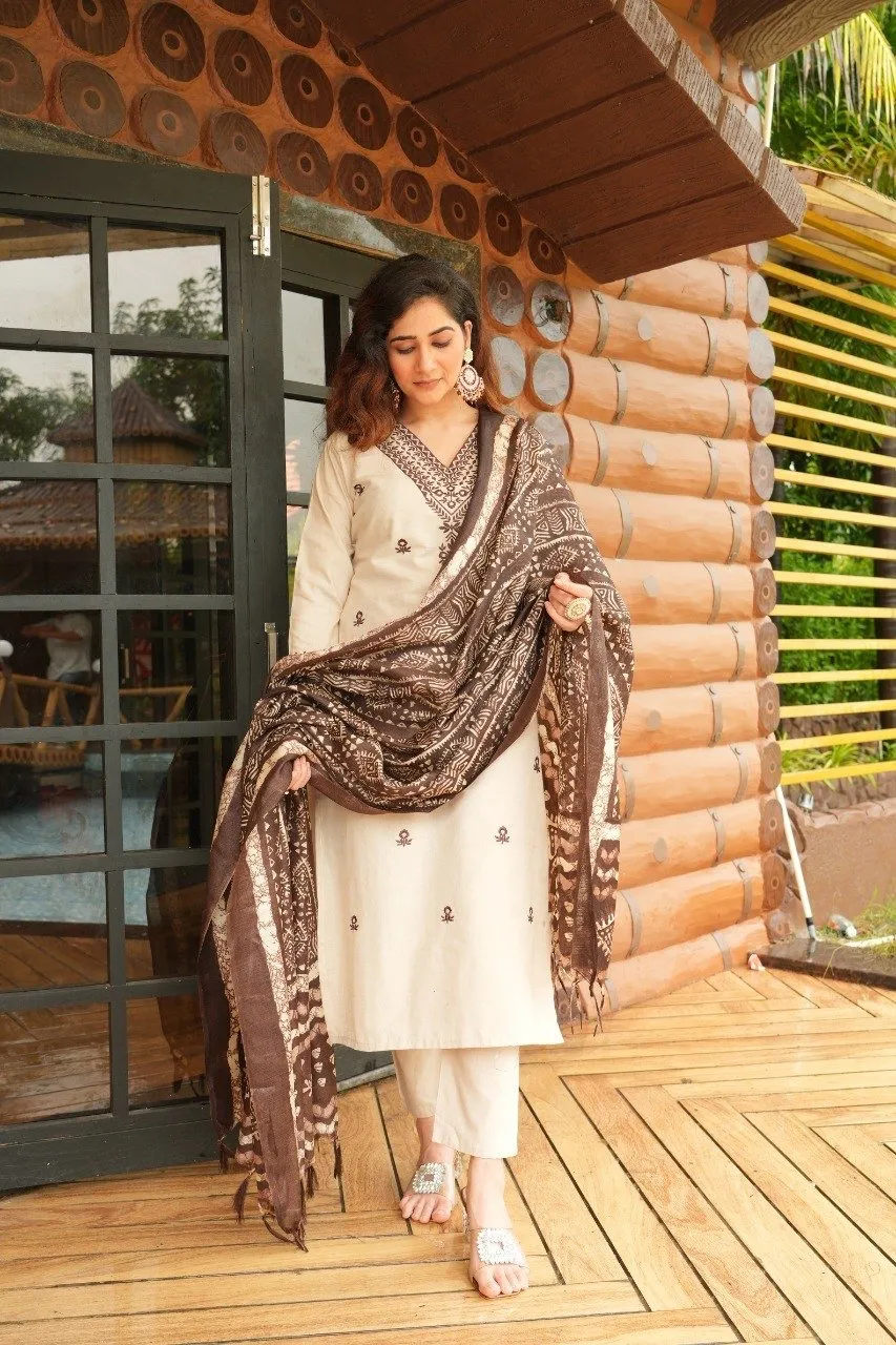 Kurti Pant Set Khadi Cotton