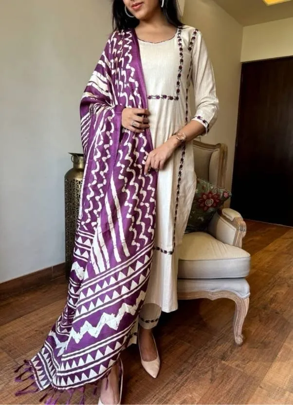 Kurti Pant Set Khadi Cotton