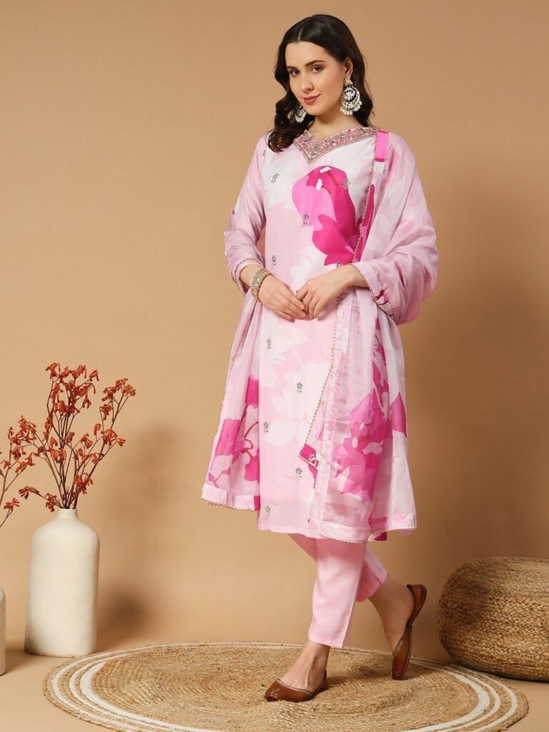 Kurti Pant Set Muslin With Digital Print