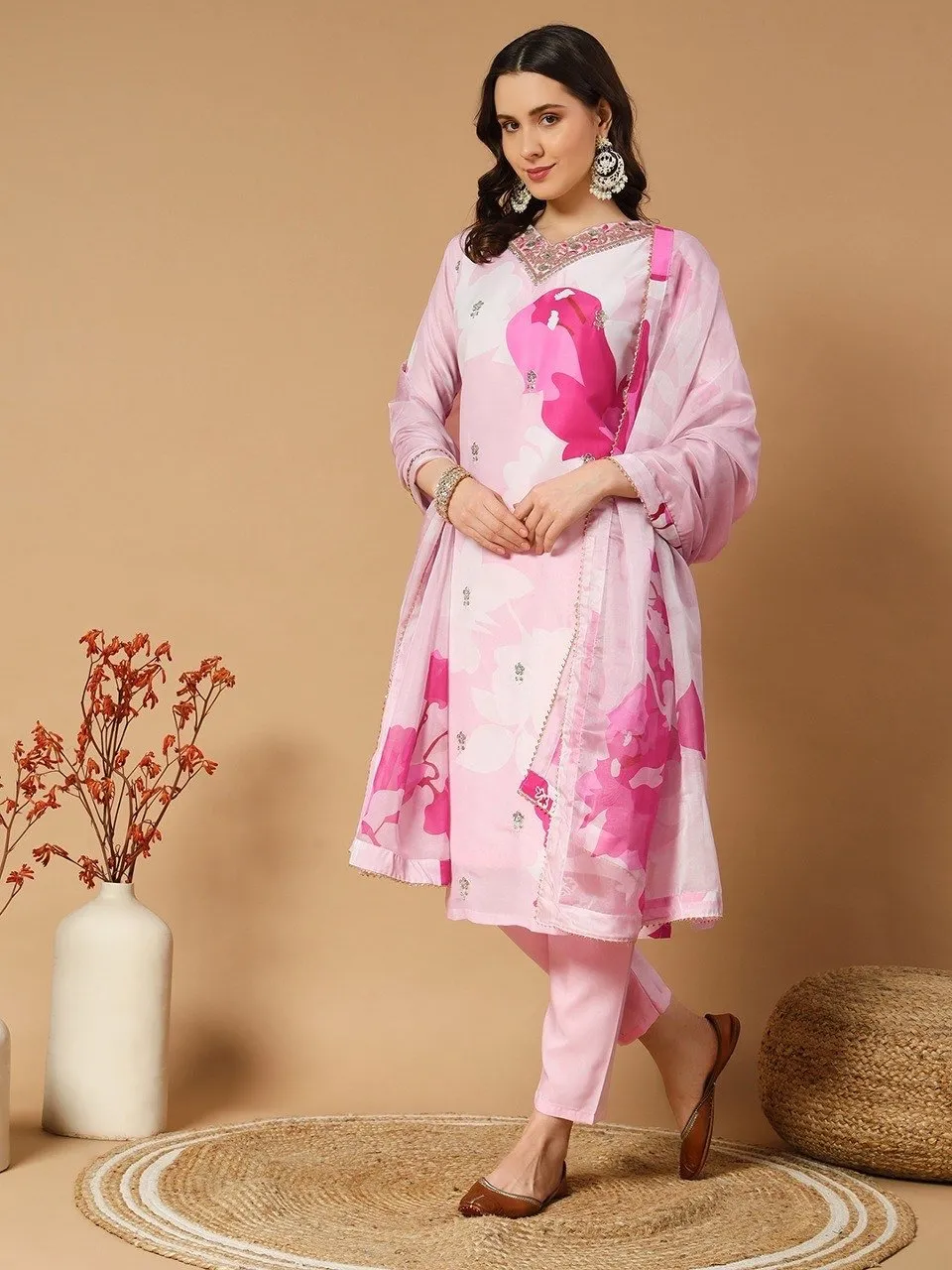Kurti Pant Set Muslin With Digital Print