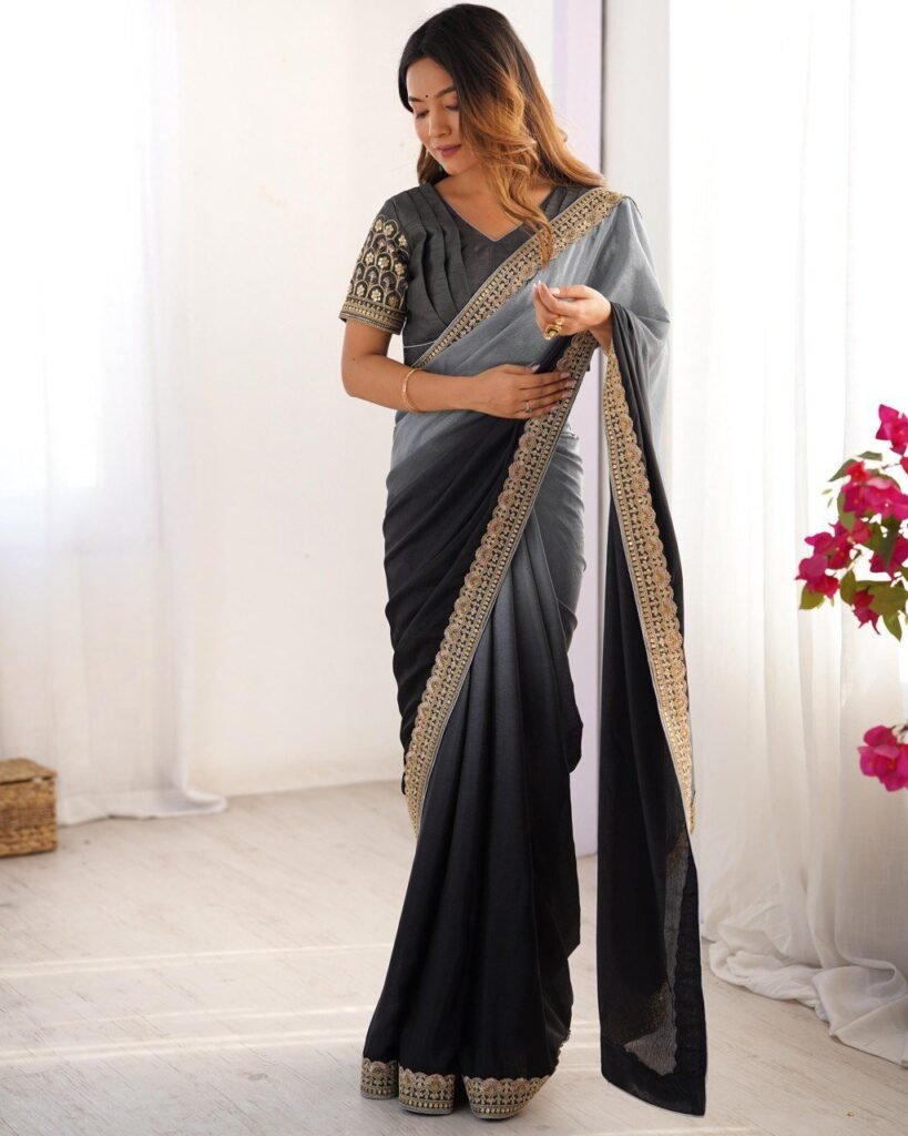 Saree Chinon Silk