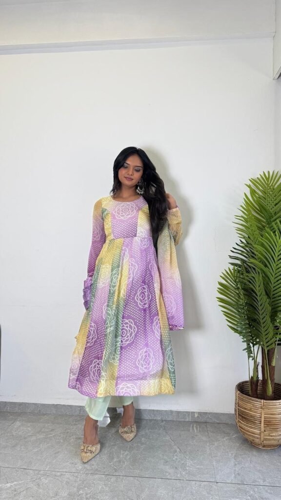Anarkali Suit Set Pure Organza