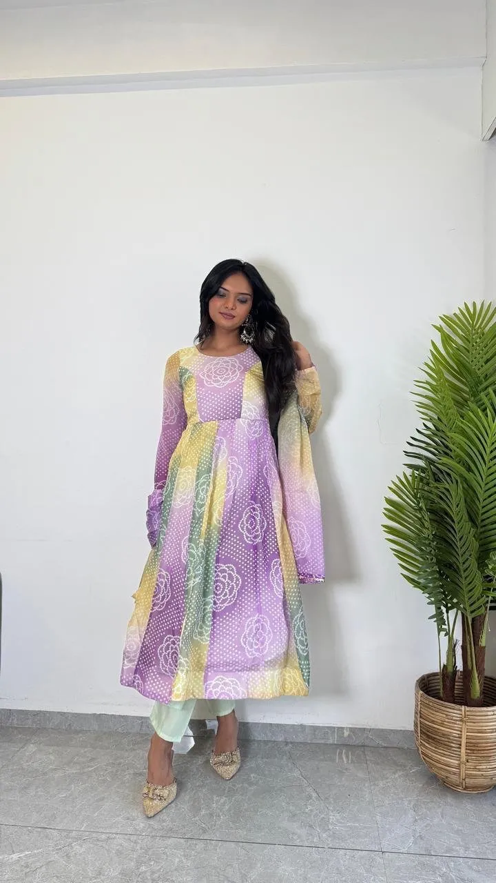 Anarkali Suit Set Pure Organza