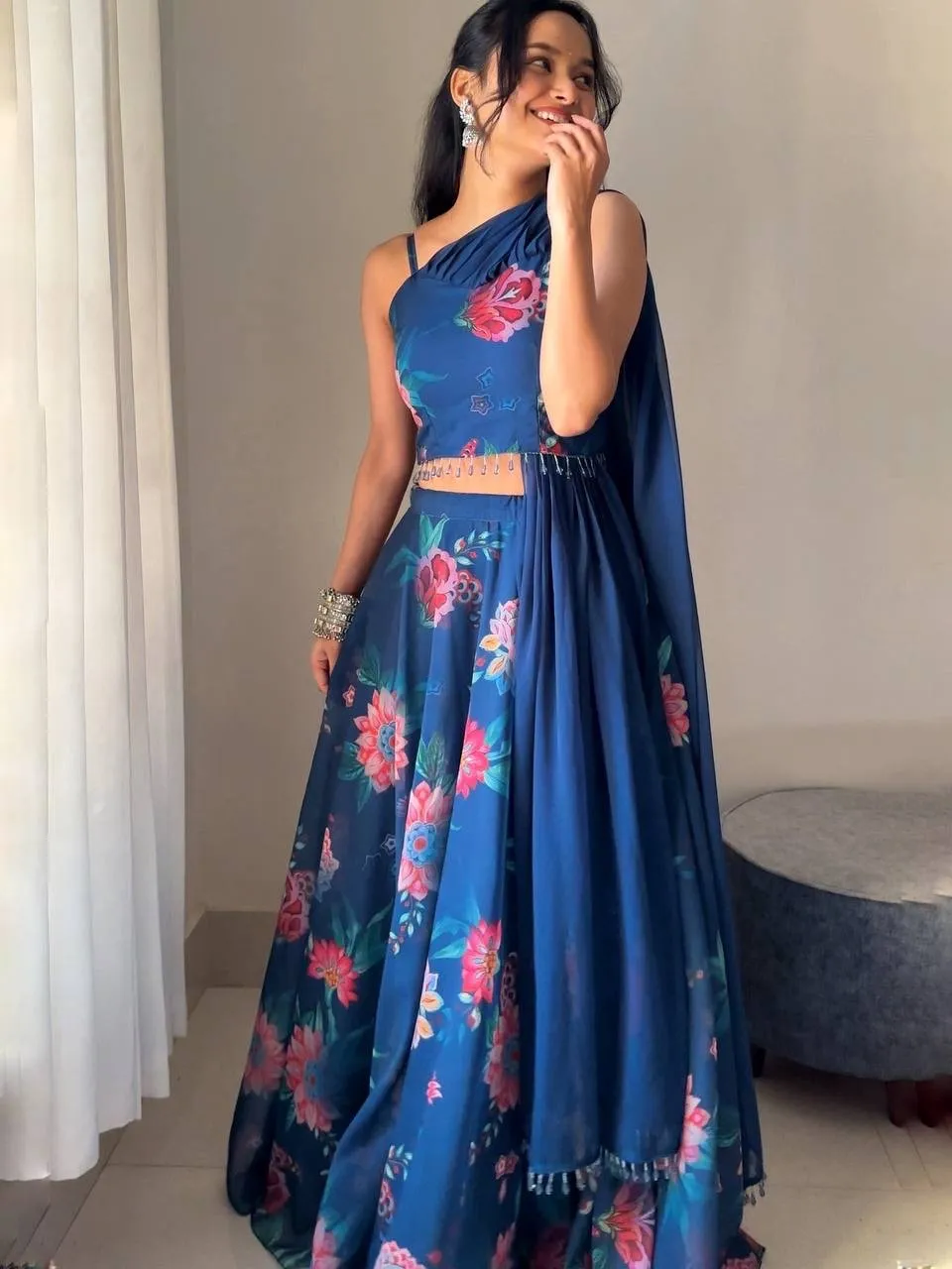 Lehenga Choli Georgette Floral Printed
