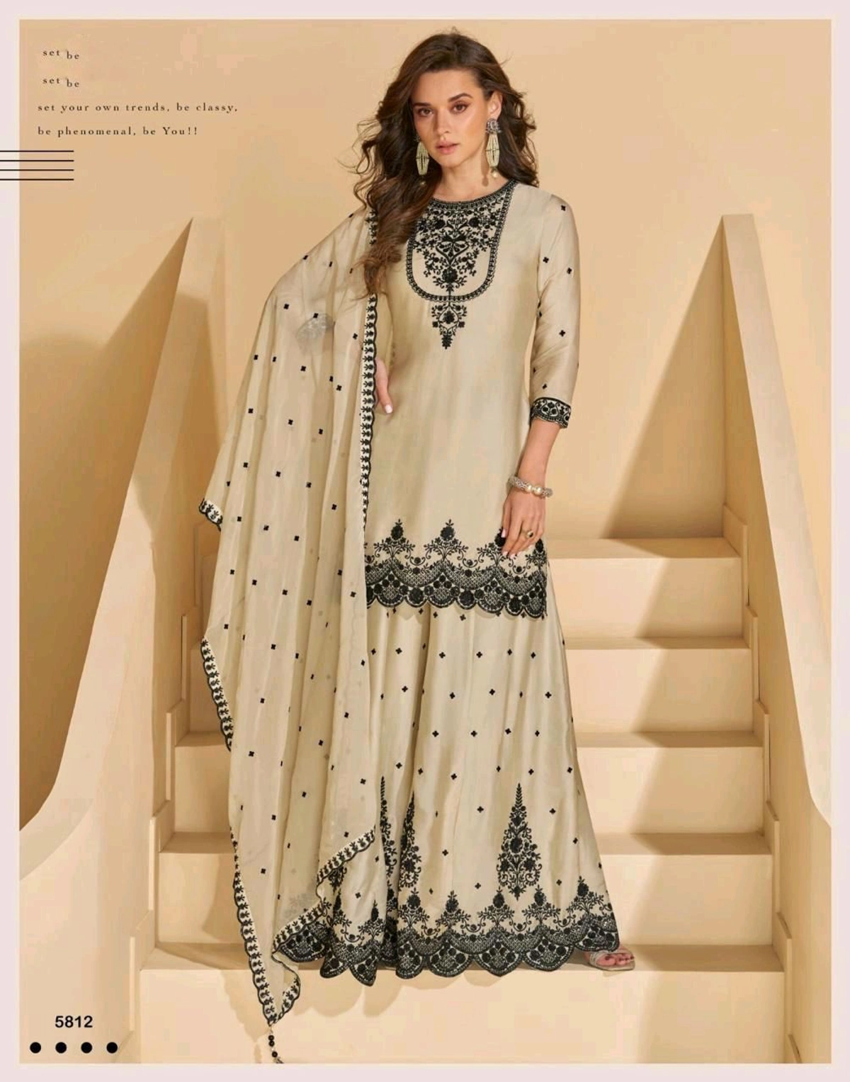 Kurti Plazo Set Real Chinon