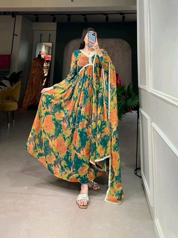 Aaliya Cut Gown Duppta Georgette