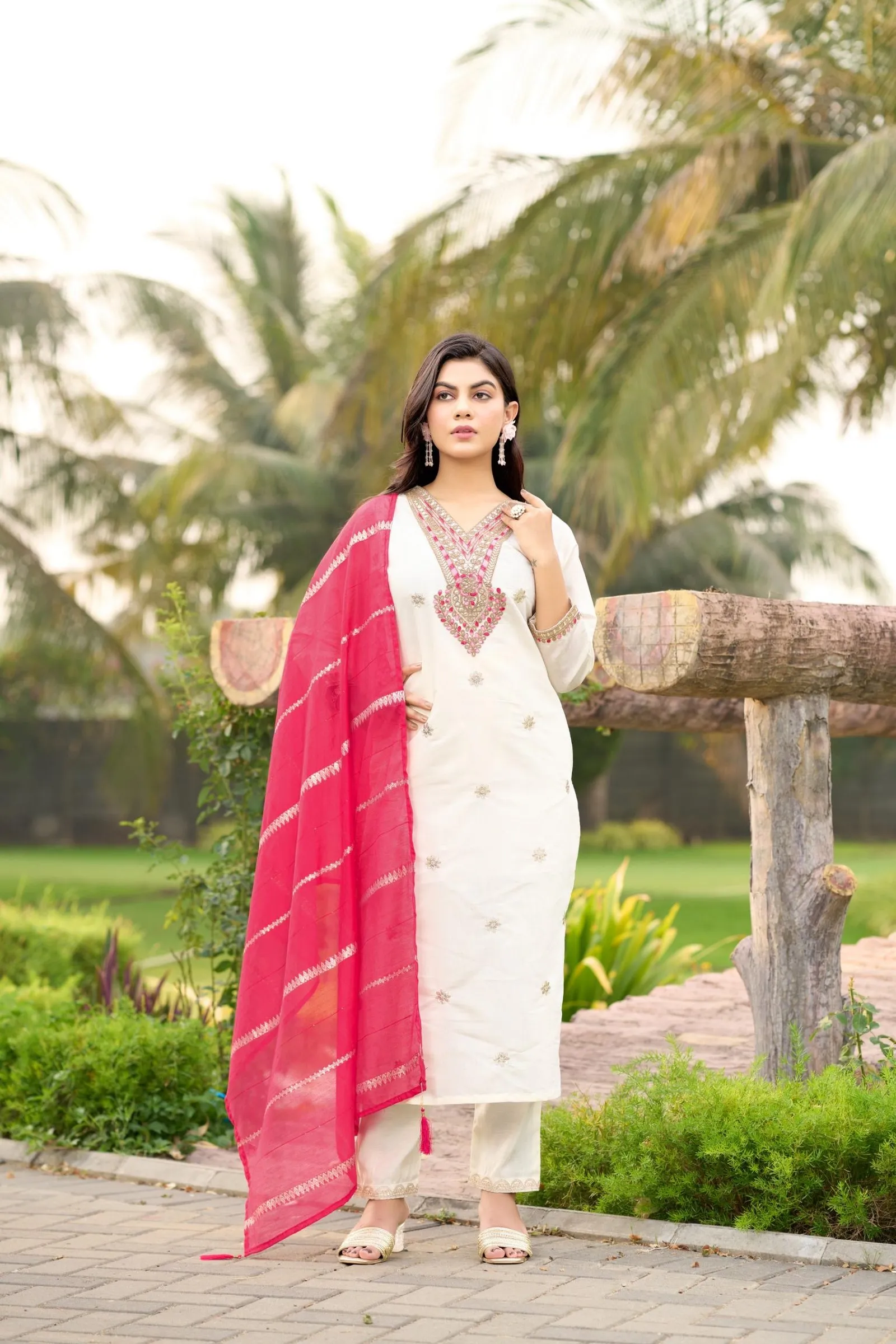 Kurti Pant Set Roman Silk