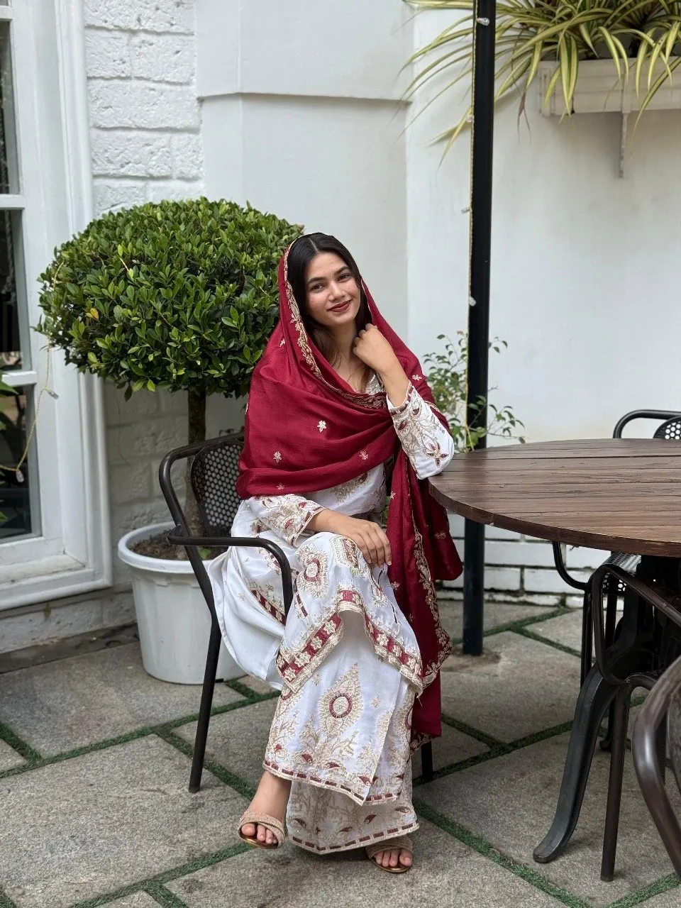 Kurti Plazo Set Pure Chinon Silk
