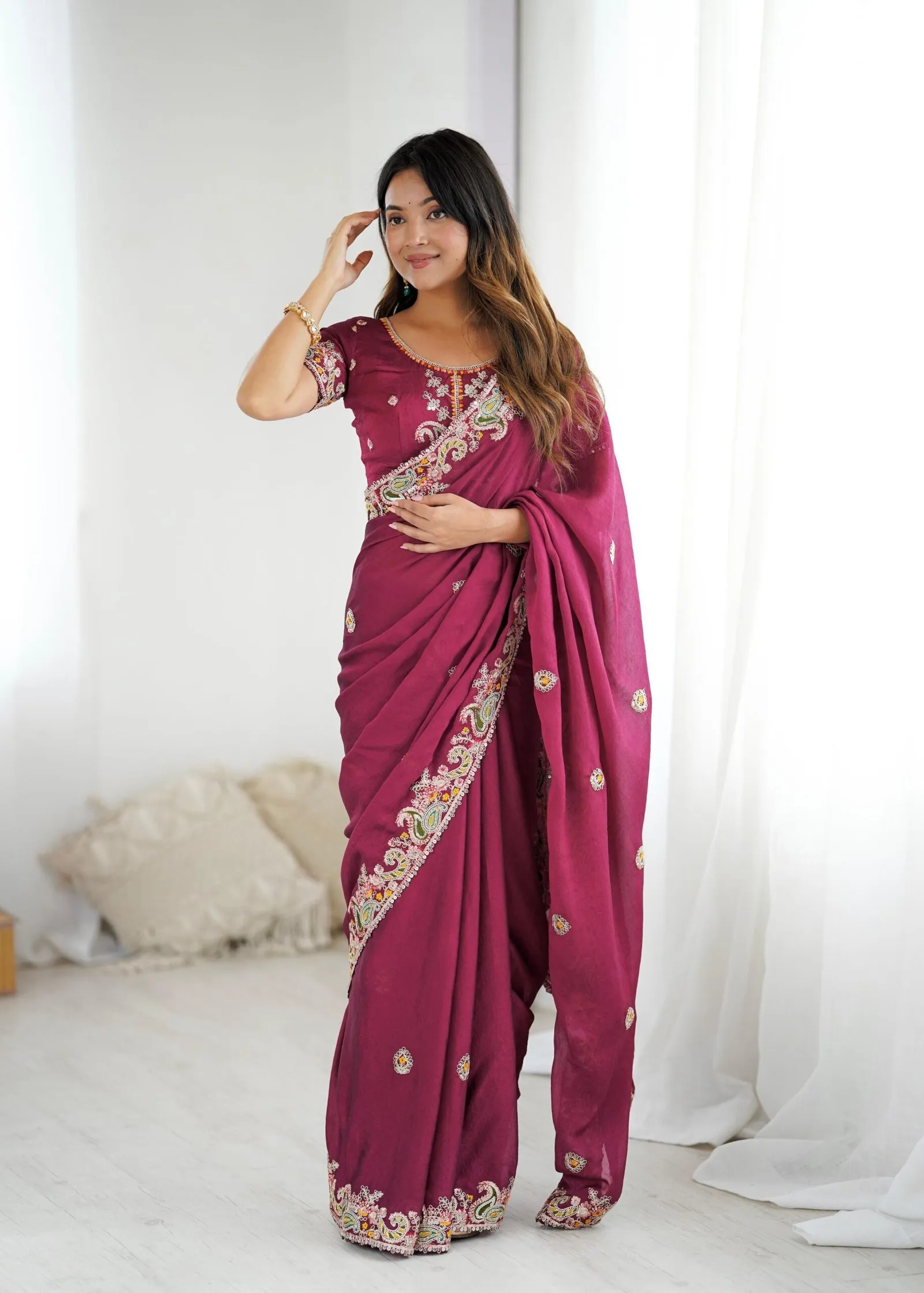 Saree Crush With Heavy Embroidery