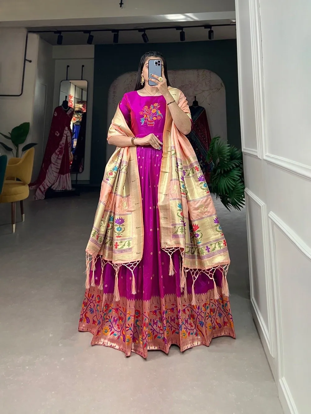 Gown + Duppta Jacquard Silk