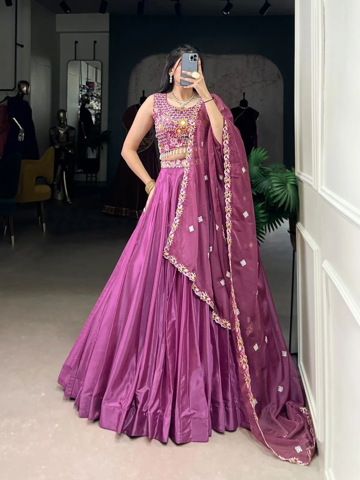 Lehenga Choli Silk Crepe