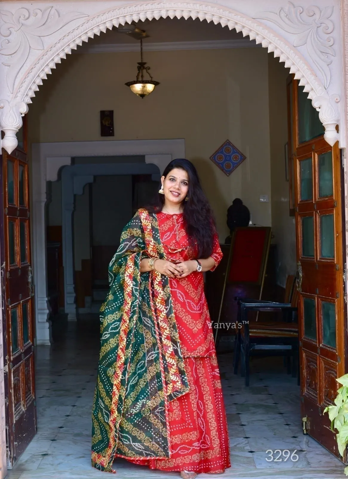 Kurti Plazo Set Bandhej