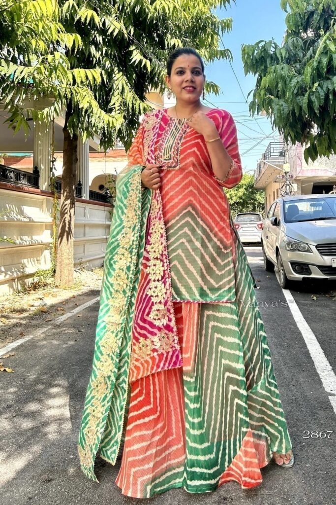 Kurti Plazo Set Leheriya