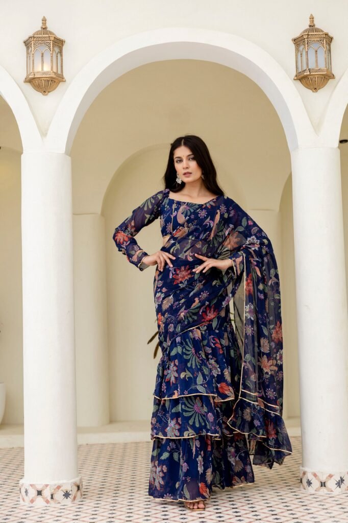 Predrapped Saree Georgette