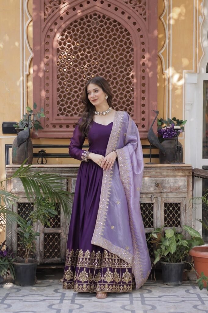 Anarkali Gown + Duppata Star Georgette