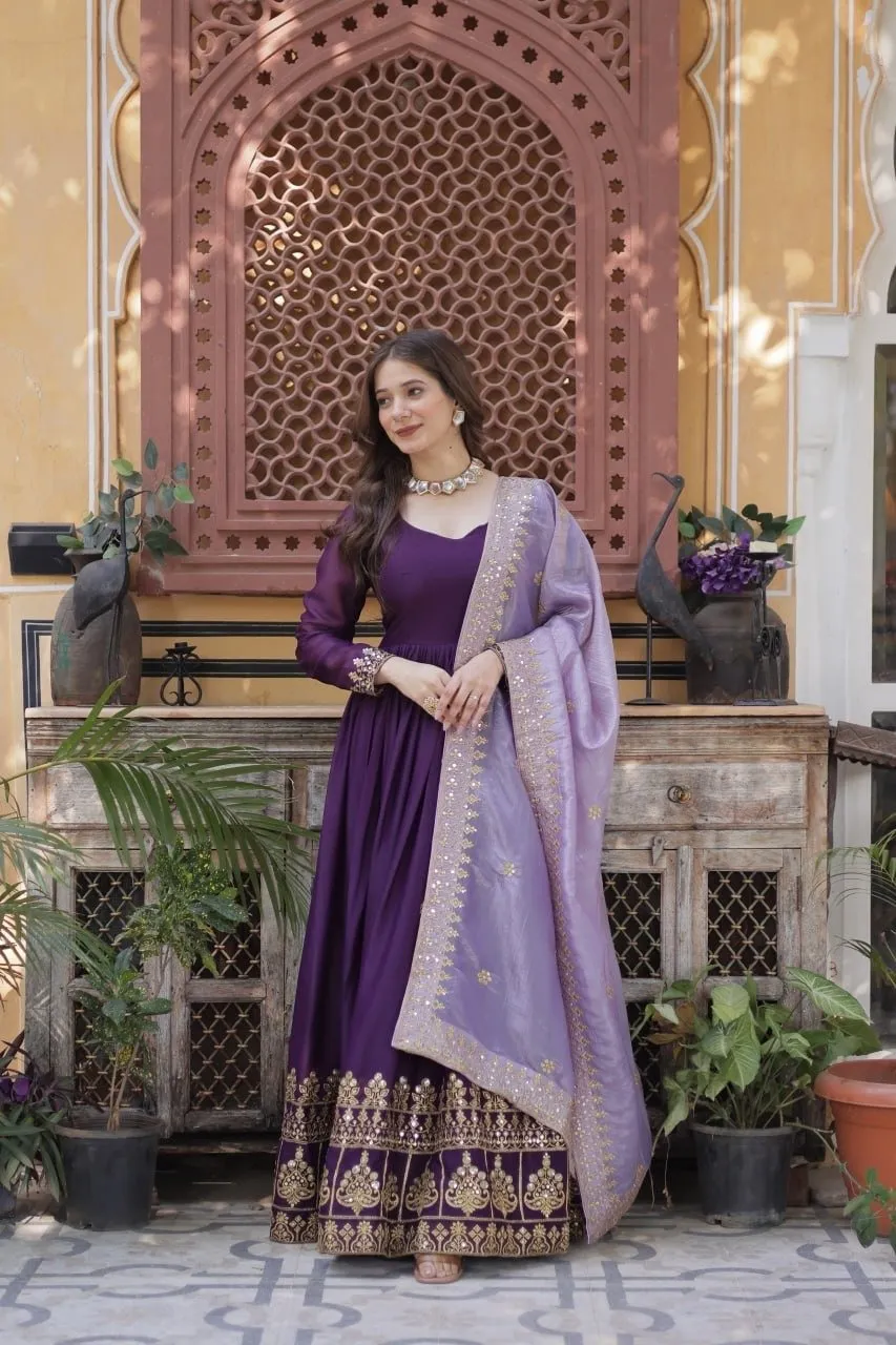Anarkali Gown + Duppata Star Georgette