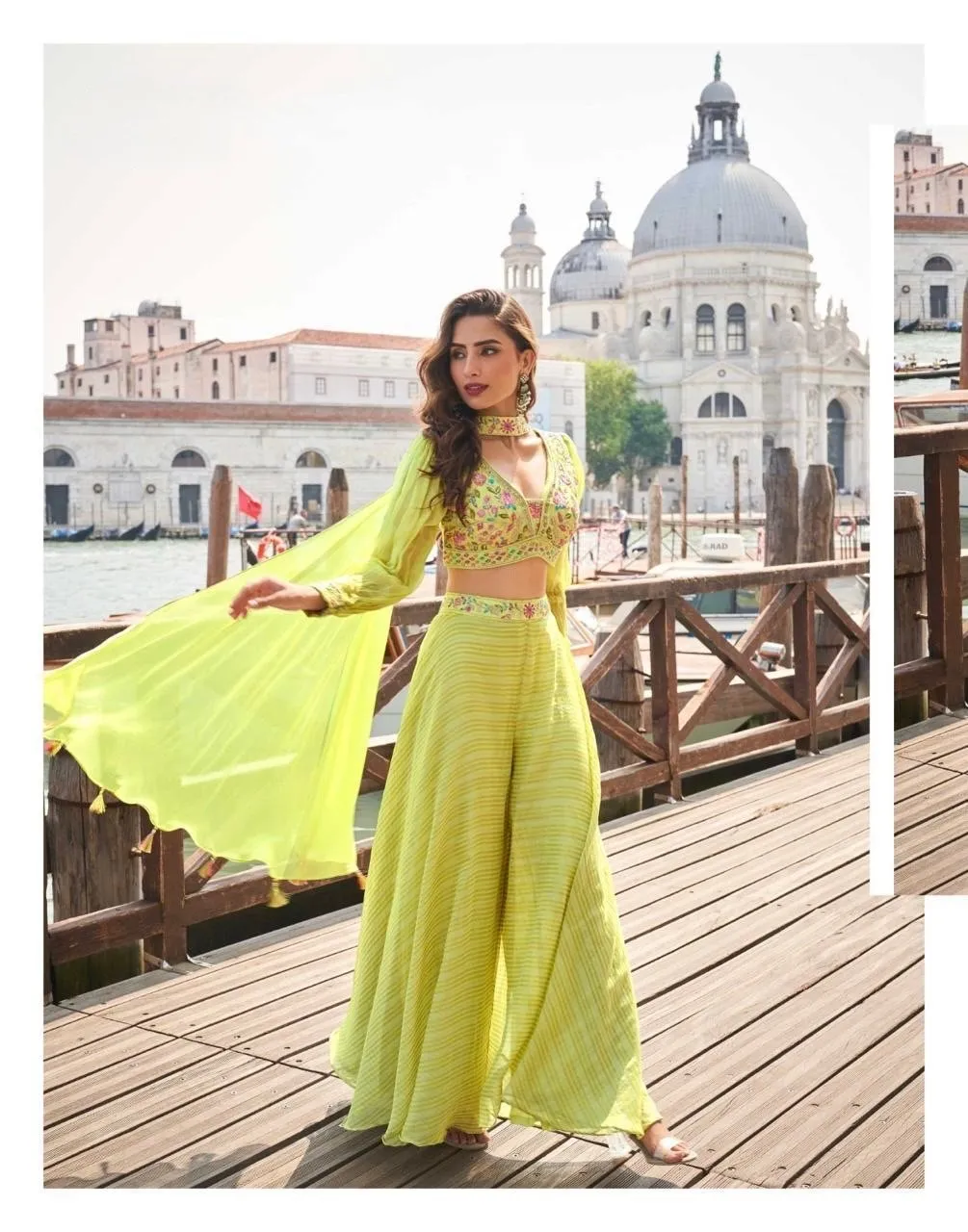 Crop Top Plazo Set