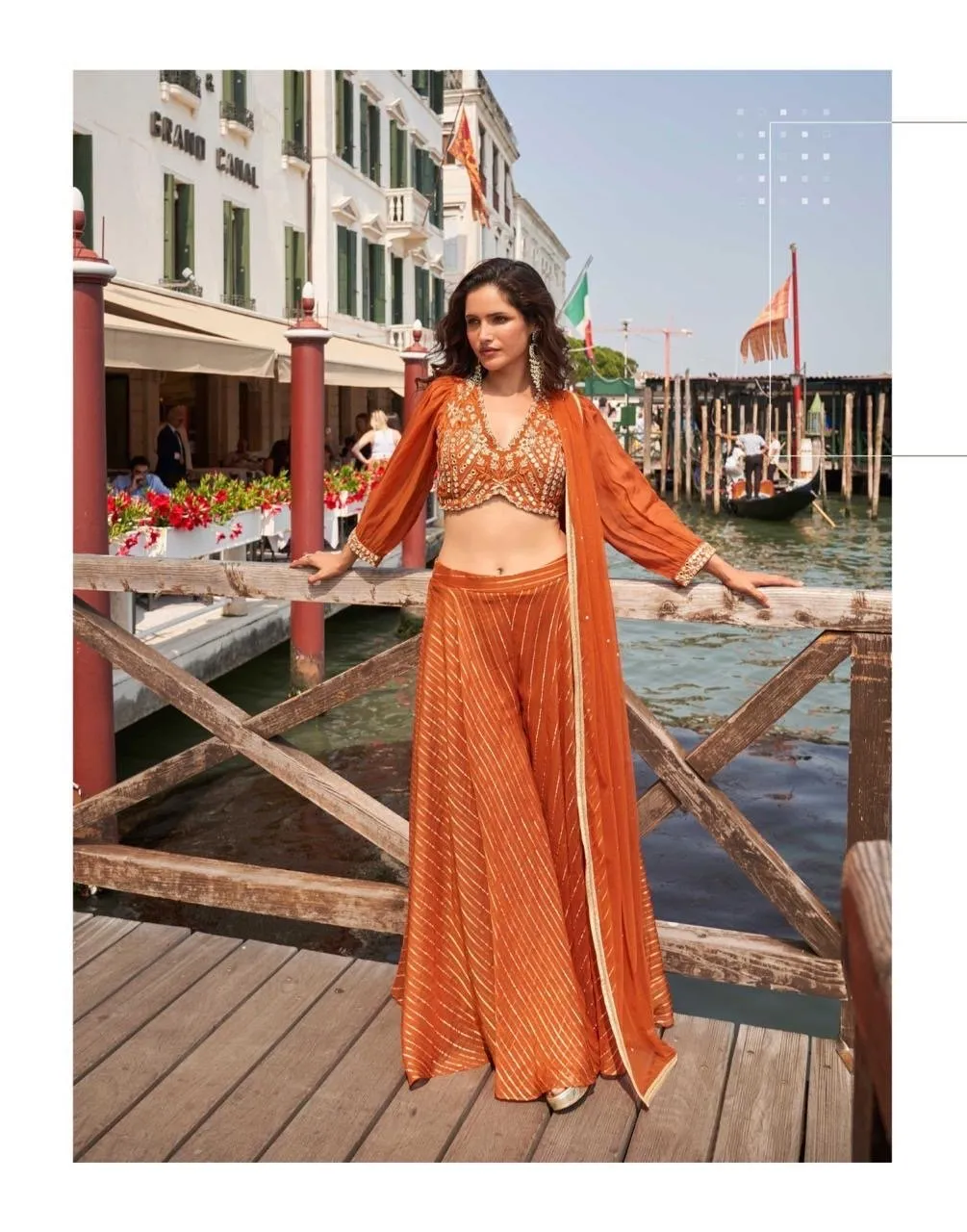 Crop Top Plazo Set