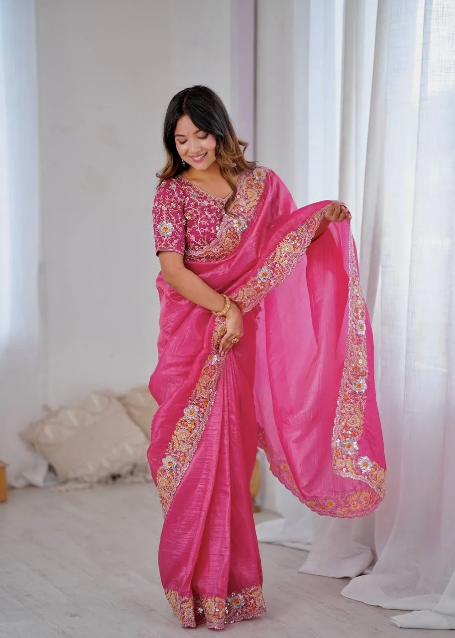 Saree Gold Crush Silk