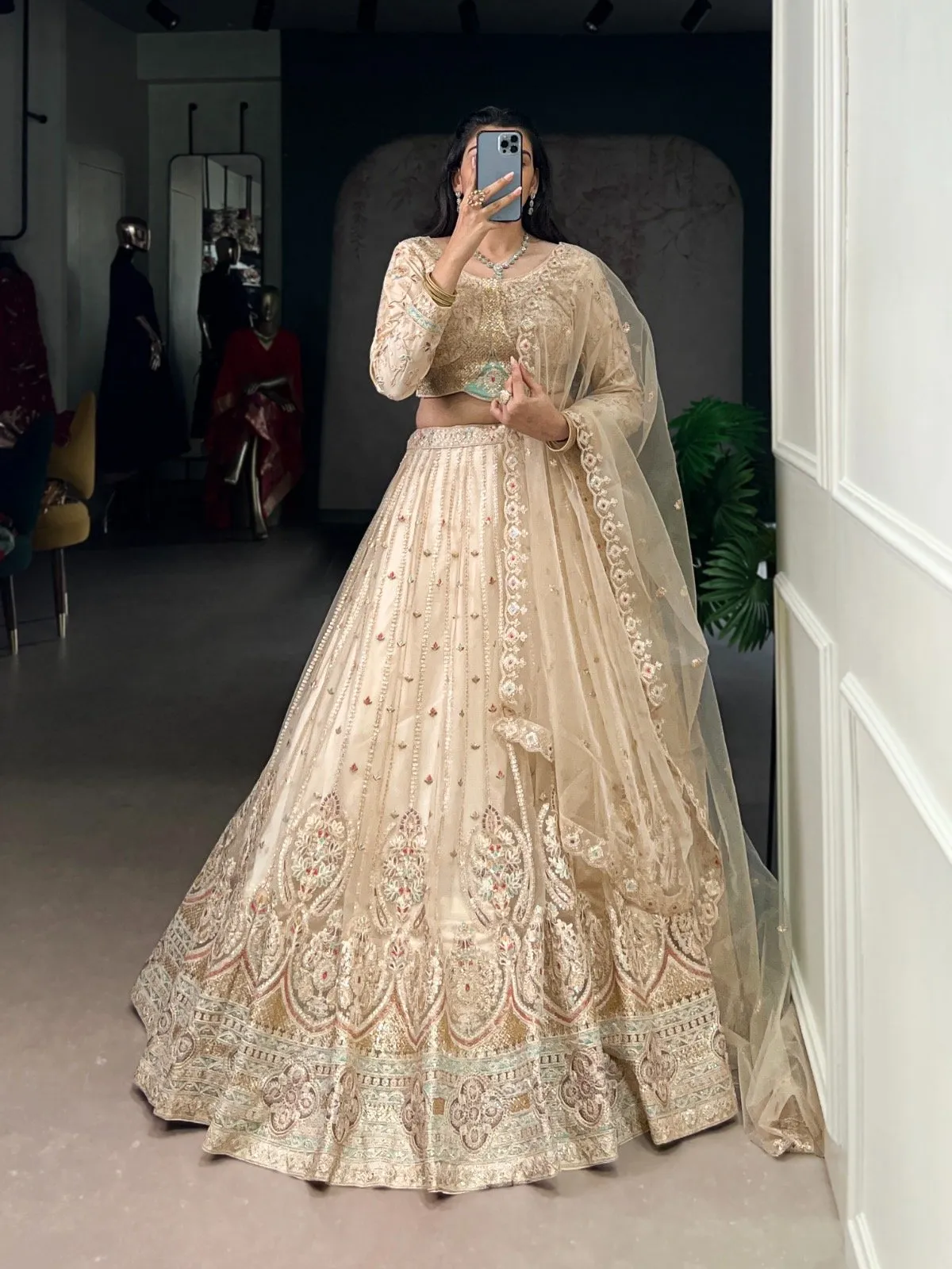 Wedding Lahenga choli Set Net Fabric