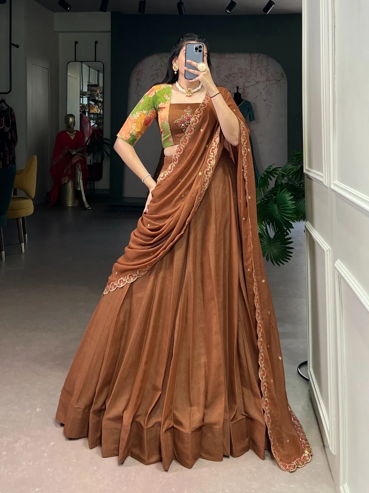 Lahenga Choli Set Chocolate Crush