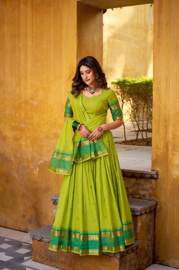 Lahenga Choli Set Chanderi Fabric