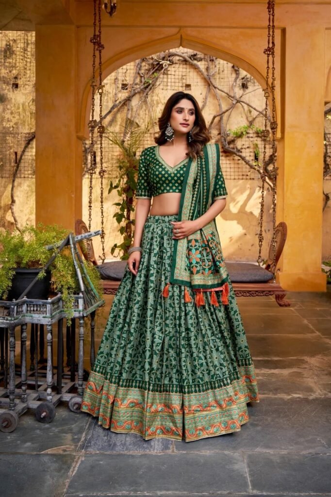 Lahenga Choli Set Tasar Silk