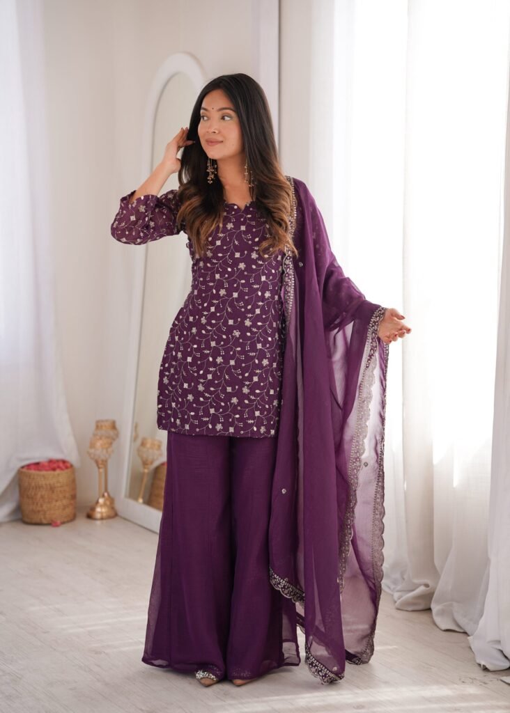 Kurti Bell Bottom Cruncy Silk