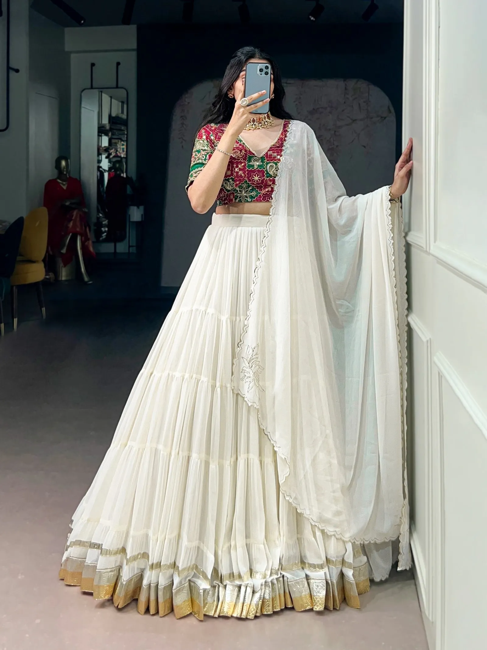 Lahenga Choli Set Marbel
