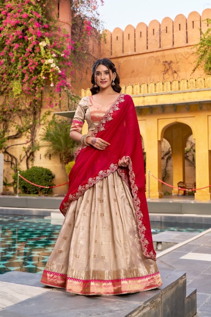 Lahenga Choli Set Slub Kota Fabric