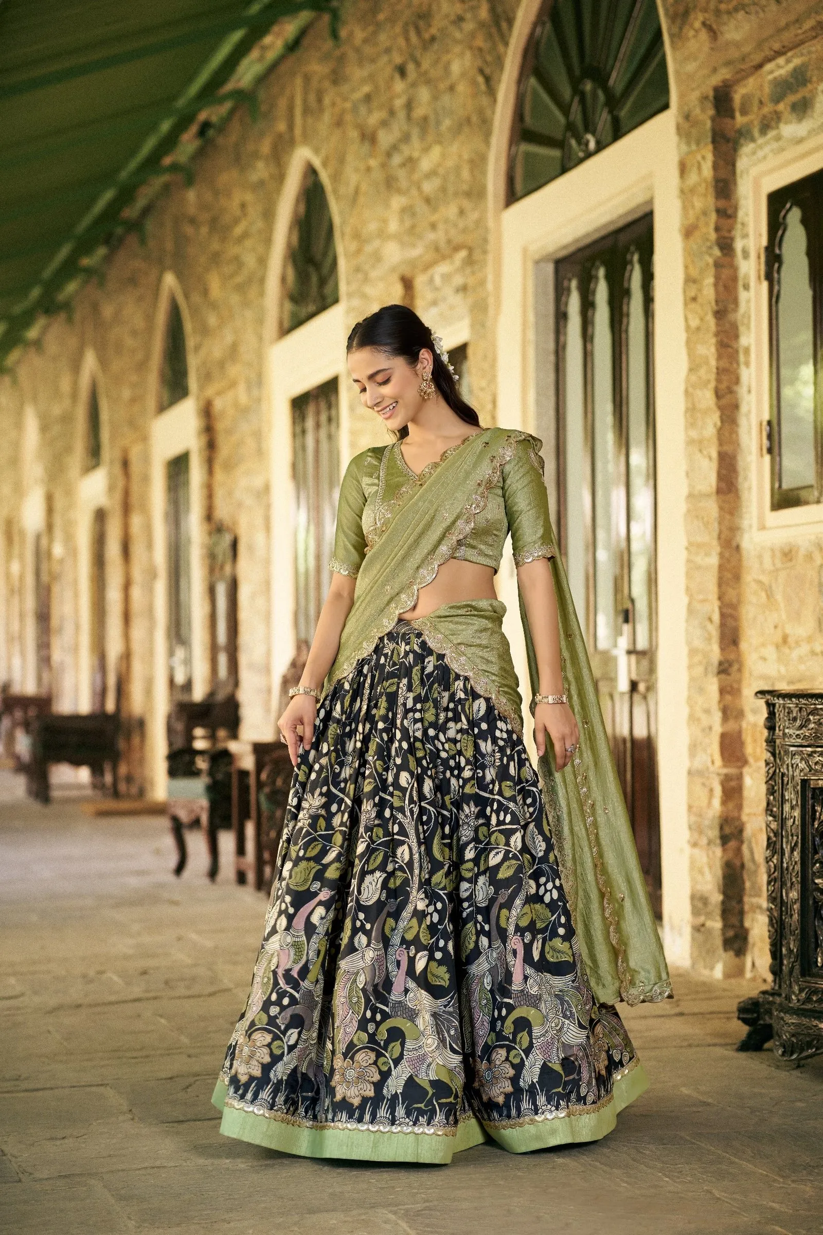 Lahenga Choli Set Tasar Silk