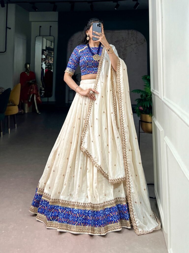 Lahenga Choli Set Tassar Silk