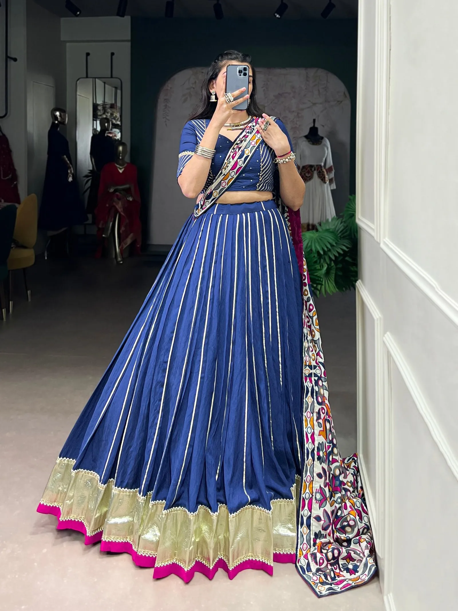 Navratri Chaniya Choli Pure Chanderi