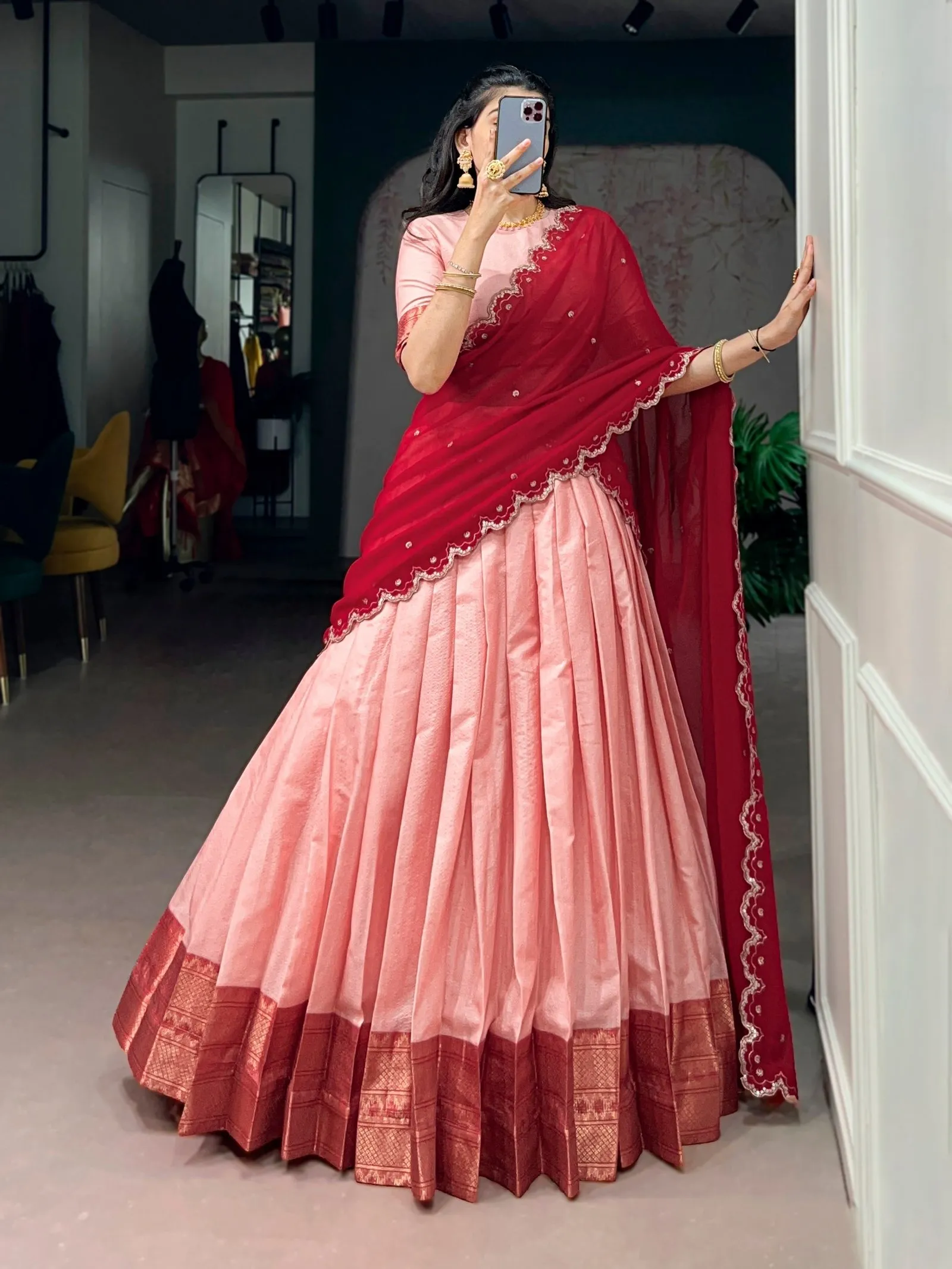 South indian look Lehenga Set