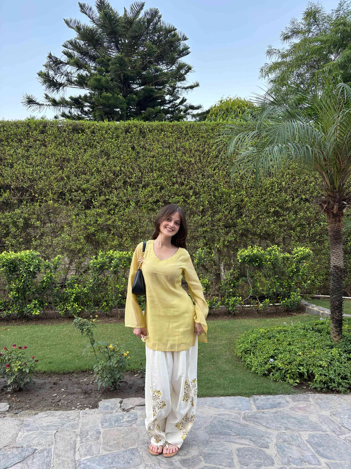 Lemon Yellow Farshi Salwar