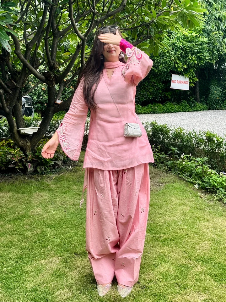 Heart Pink Farshi Salwar Set
